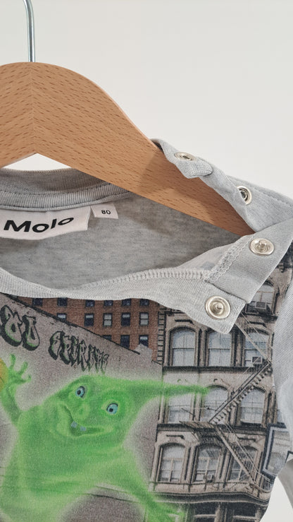 MOLO • BLUSE • GRÅ GHOST PRINT • STR. 80