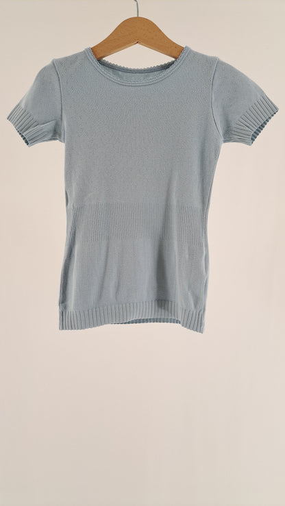 Lyseblå kortærmet rib t-shirt fra Noa Noa Miniature set forfra