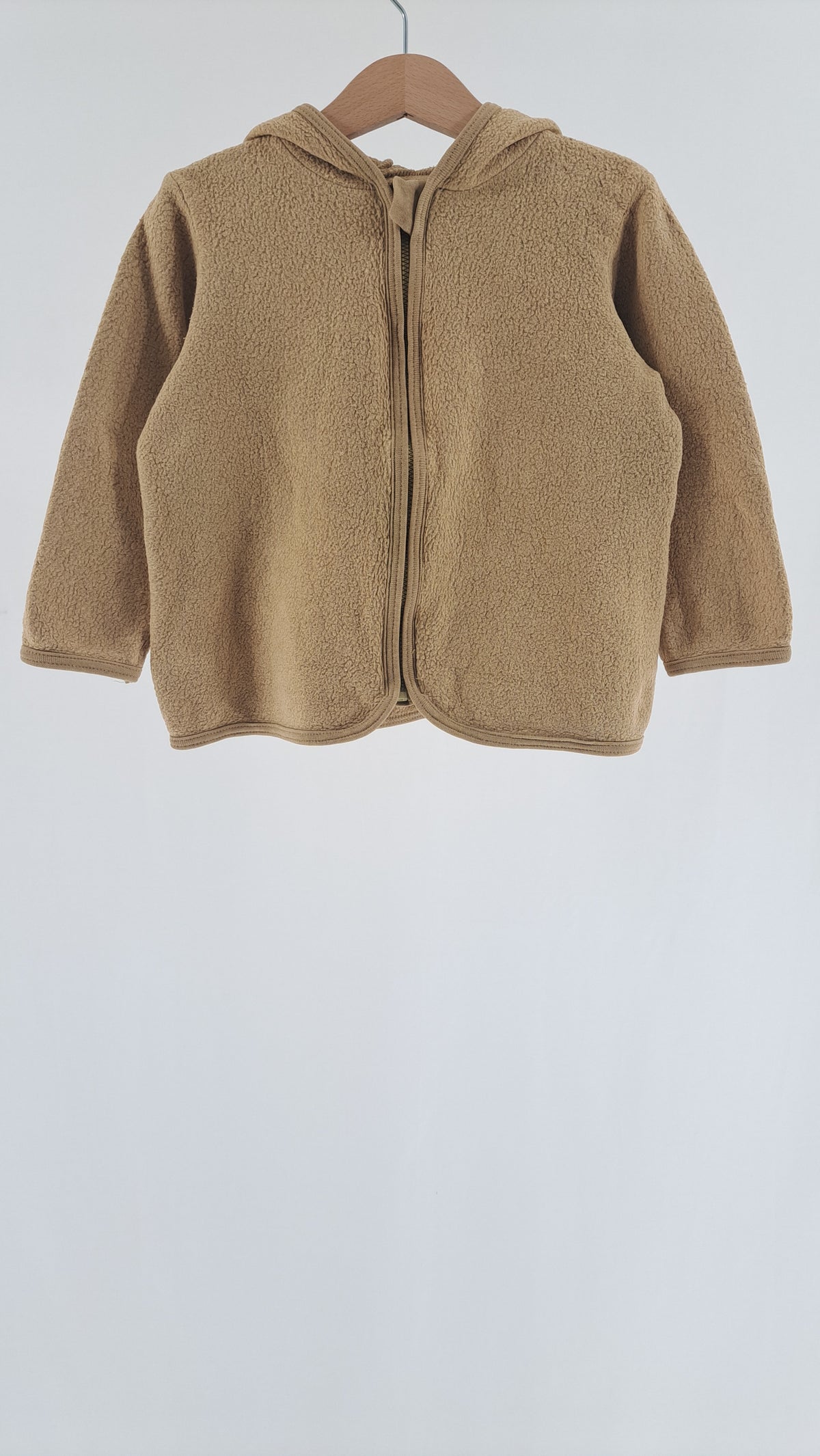 HUTTELIHUT • JACKET • CAMEL TEDDY FLEECE • SIZE 98