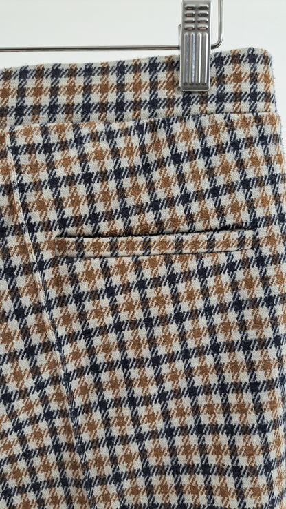PART TWO • BUKSER • BEIGE NAVY HOUNDSTOOTH • STR. L