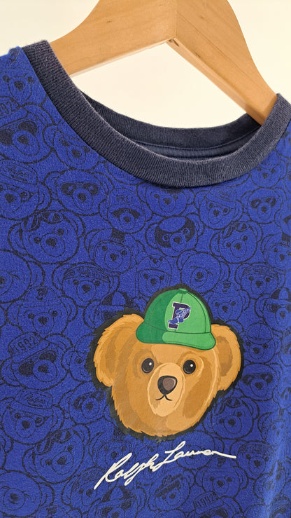 RALPH LAUREN • T-SHIRT • ROYAL BLUE POLO BEAR • SIZE 140