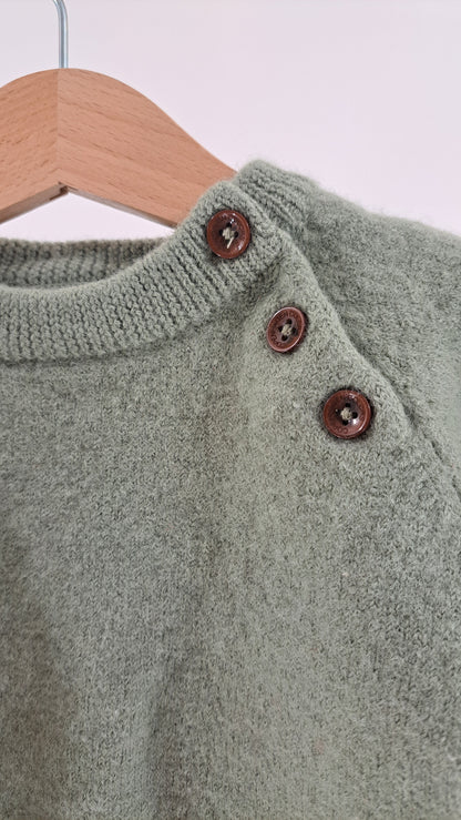 COPENHAGEN COLORS • SWEATER • STØVET SALVAGRØN • STR. 74/80