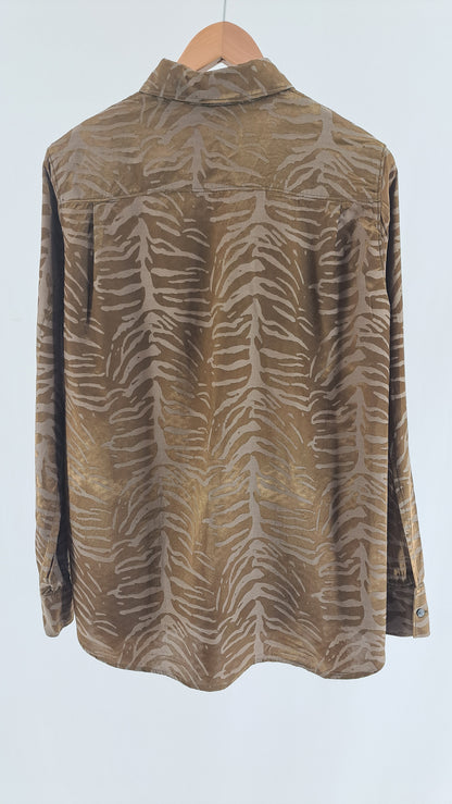TIGER OF SWEDEN • SHIRT • KHAKI ZEBRA • SIZE L