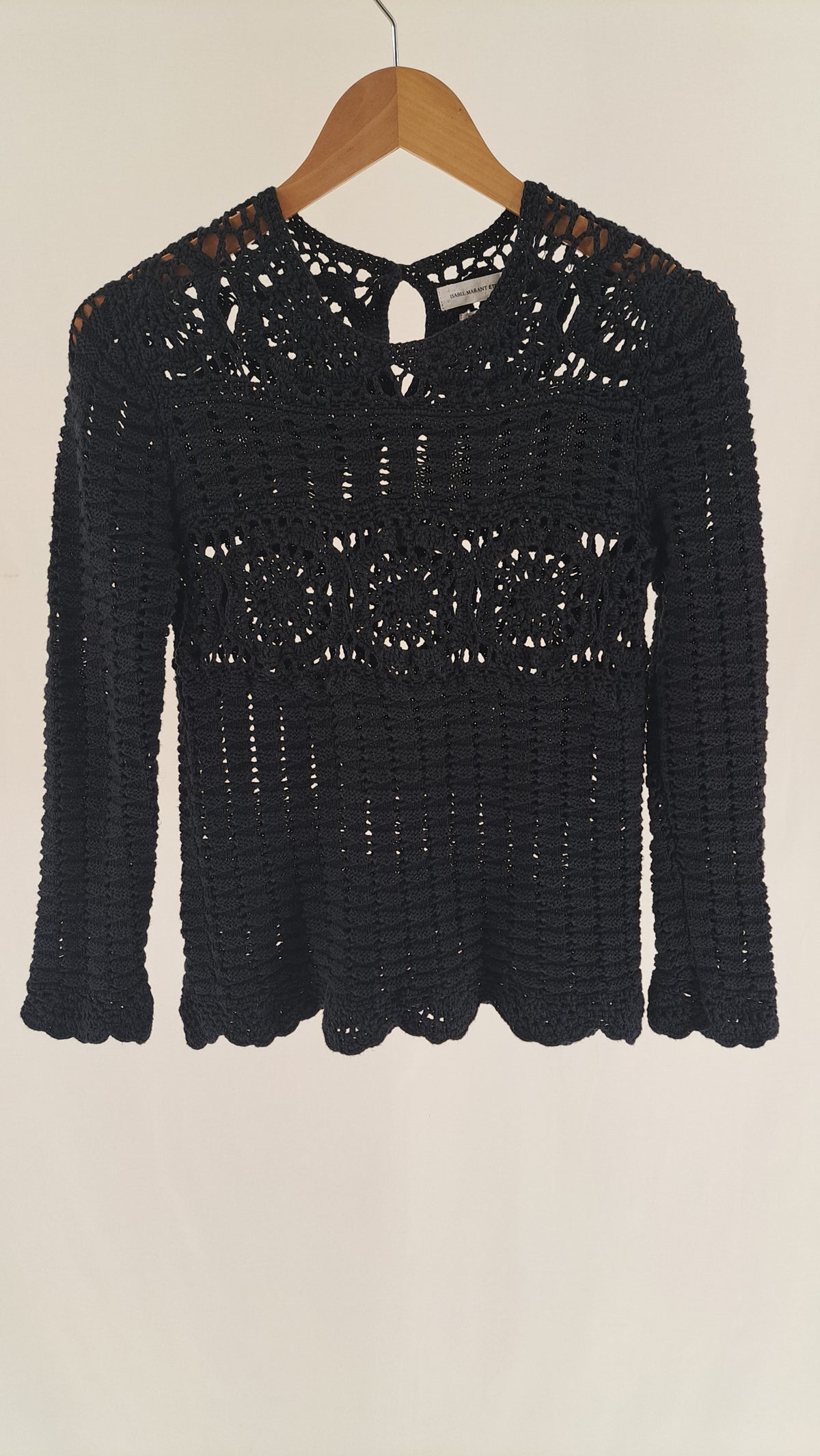 ISABEL MARANT ÉTOILE • SWEATER • SORT HÆKLET • STR. L