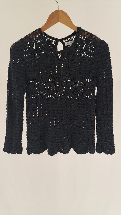 ISABEL MARANT ÉTOILE • SWEATER • SORT HÆKLET • STR. L