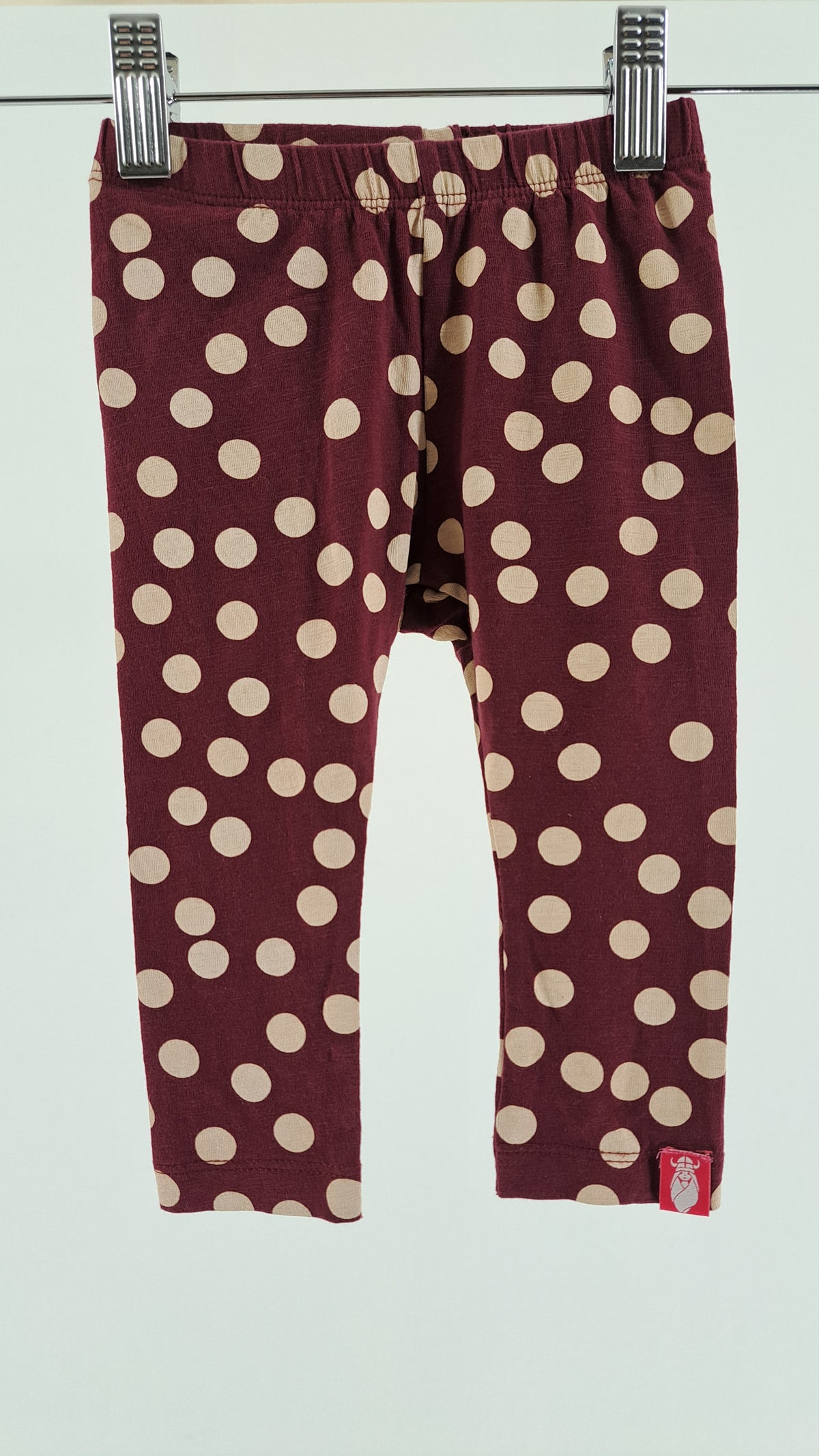 DANEFÆ • LEGGINGS • BORDEAUX PRICKIG • STORL. 74