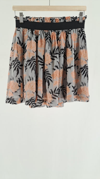 GANNI • NEDERDEL • LYSEGRÅ TROPISK PRINT • STR. XS