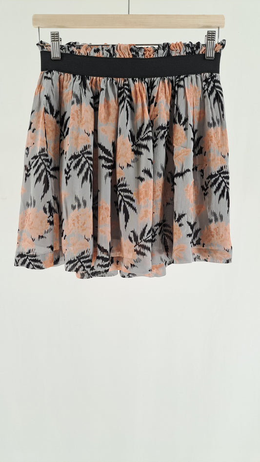 GANNI • SKIRT • LIGHT GREY TROPICAL PRINT • SIZE XS