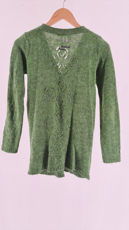 Grøn mønstret Odd Molly cardigan set bagfra
