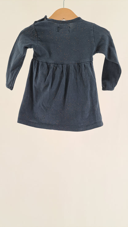 KONGES SLØJD • BODY DRESS • STEEL BLUE COPPER DOTS • SIZE 68
