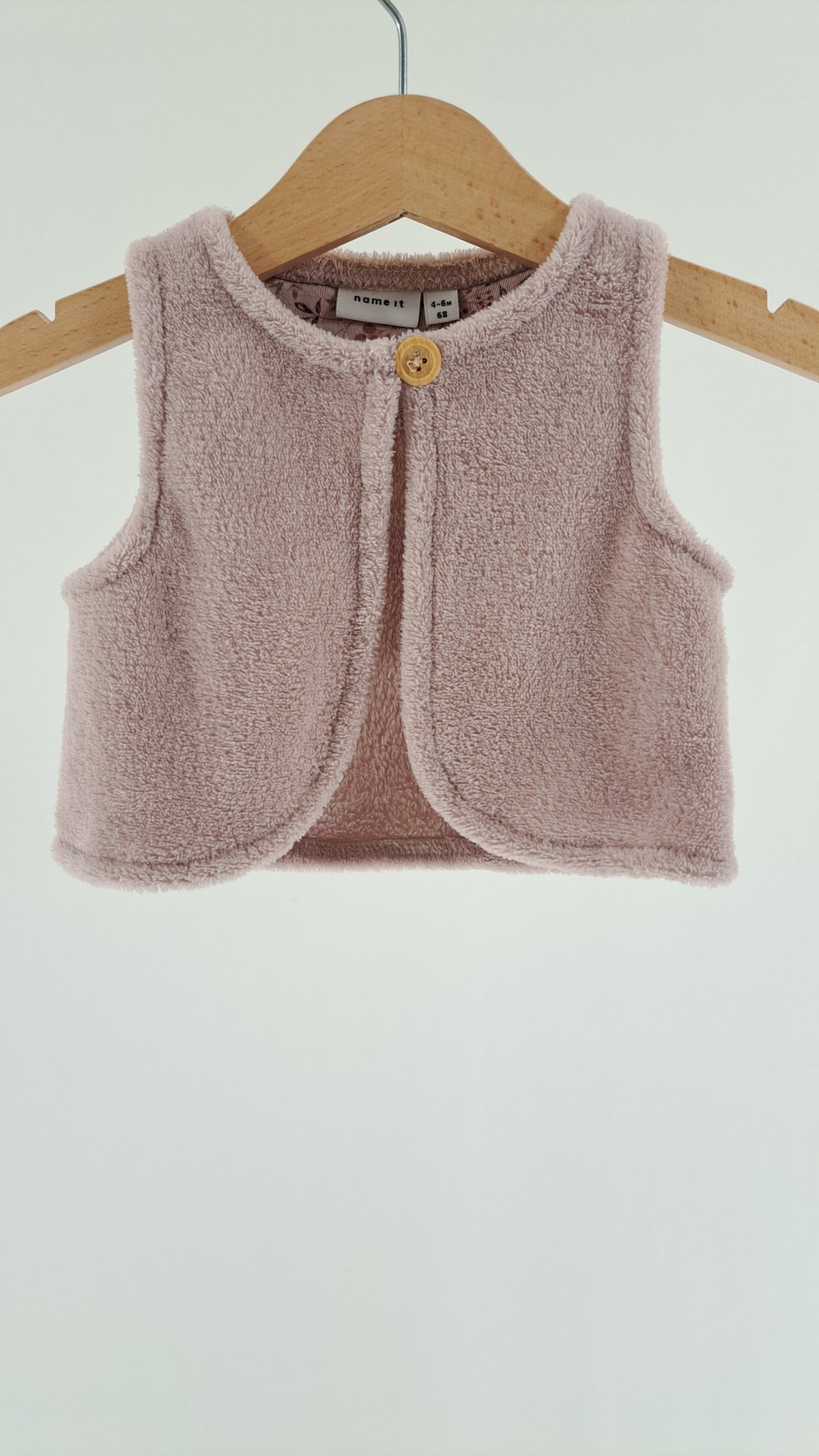 NAME IT • VEST • DUSTY PINK TEDDY • SIZE 68