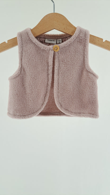 NAME IT • VEST • DUSTY PINK TEDDY • SIZE 68