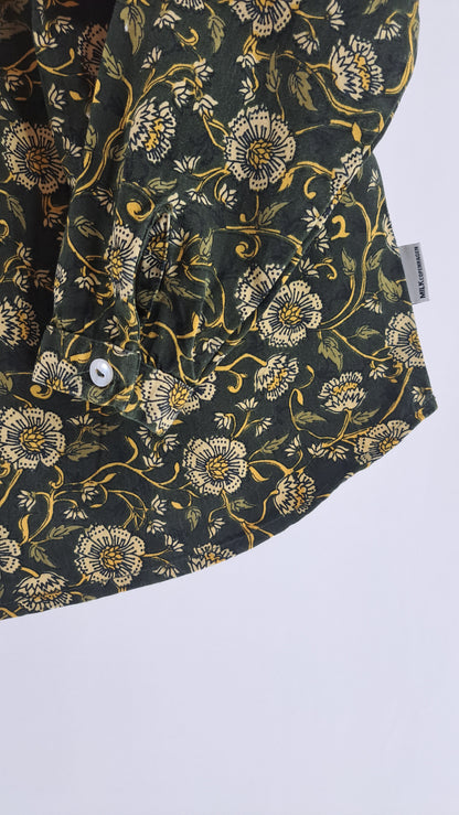 MILK COPENHAGEN • BLOUSE • GREEN FLORAL PRINT • SIZE 98/104
