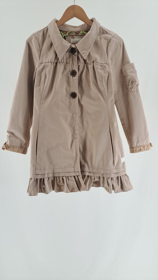 ODD MOLLY • COAT • SAND BEIGE ROSE DETAILS • SIZE L