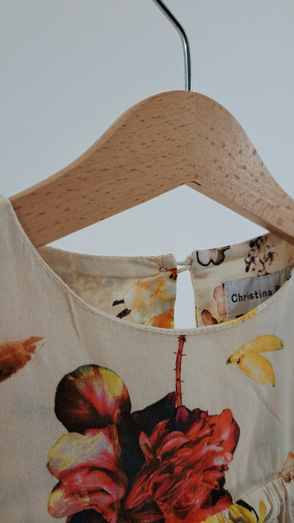 CHRISTINA ROHDE • DRESS • SAND BOTANICAL FLOWER PRINT • SIZE 116