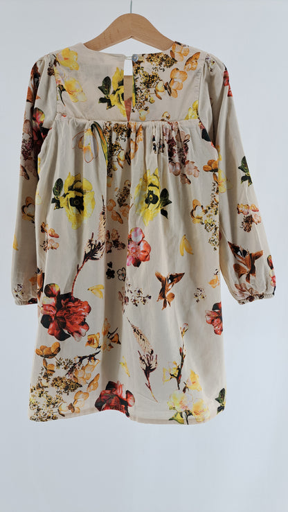 CHRISTINA ROHDE • DRESS • SAND BOTANICAL FLOWER PRINT • SIZE 116
