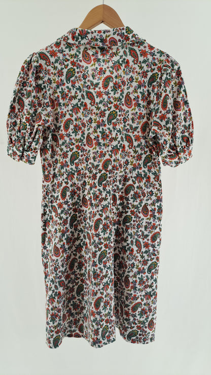 BODEN • KJOLE • HVID PAISLEY/BLOMST PRINT • STR. M