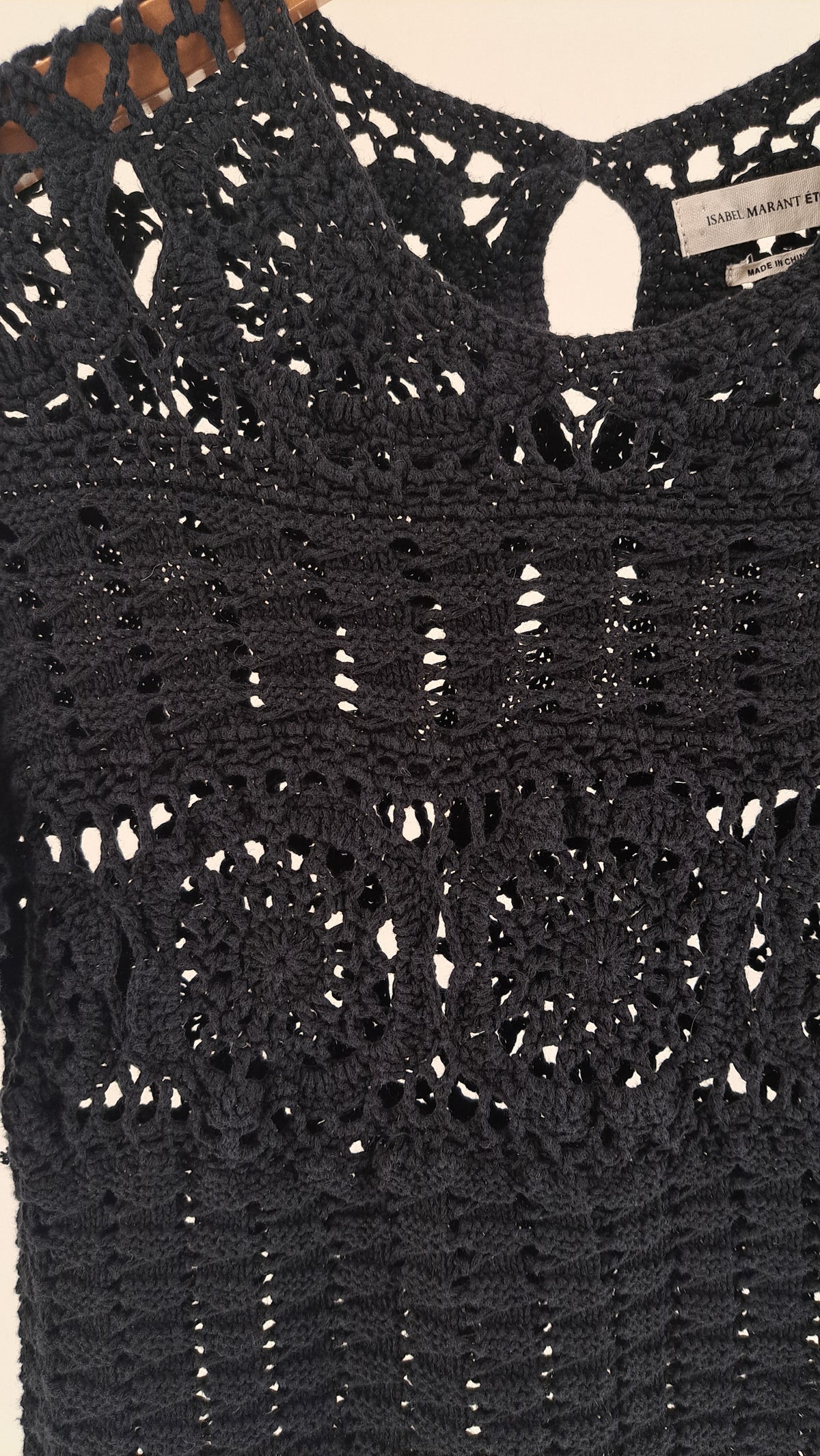 ISABEL MARANT ÉTOILE • SWEATER • SORT HÆKLET • STR. L