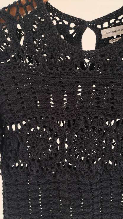 ISABEL MARANT ÉTOILE • SWEATER • SORT HÆKLET • STR. L