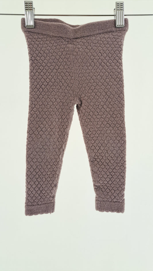 KONGES SLØJD • LEGGINGS • AUBERGINE MERINO WOOL • SIZE 92