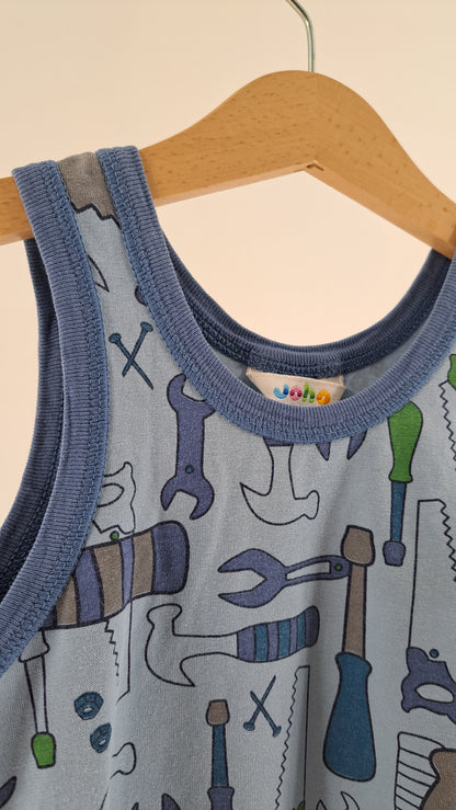 JOHA • TOP • BABY BLUE TOOL PRINT • SIZE 110