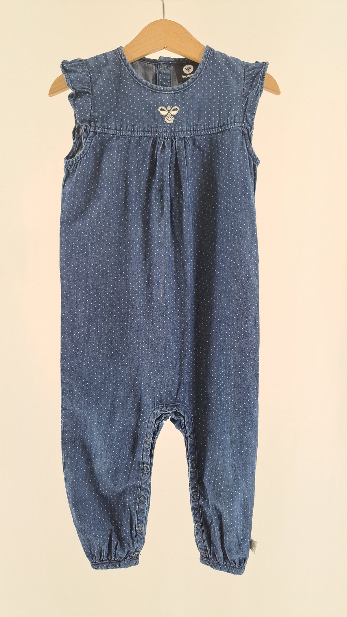 HUMMEL • HELDRAGT • DENIM BLÅ HVIDE PRIKKER • STR. 86