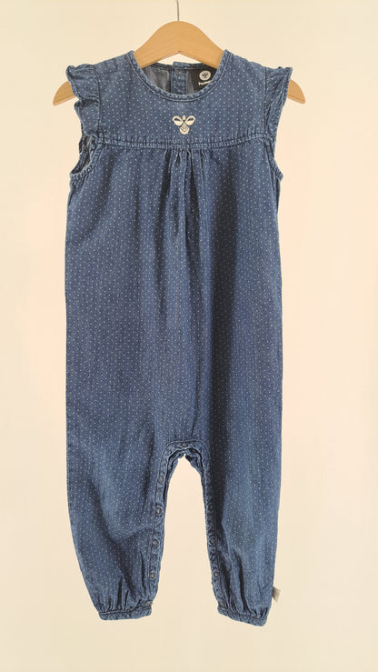 HUMMEL • HELDRAGT • DENIM BLÅ HVIDE PRIKKER • STR. 86