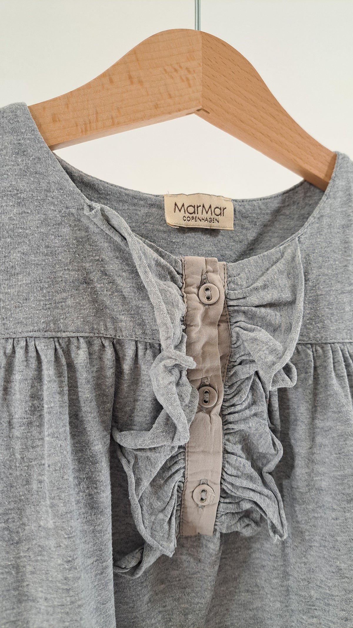 MARMAR COPENHAGEN • BLUSE • GRÅ MELANGE • STR. 98