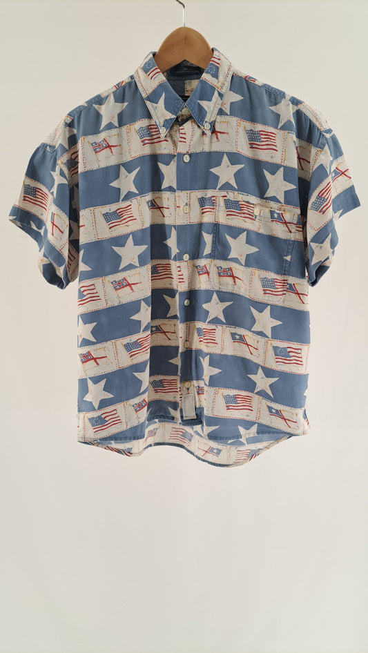 CHAPS RALPH LAUREN • SHIRT • BLUE/WHITE STARS • SIZE M