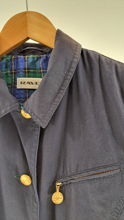 RAVENS • VINTAGE WAISTCOAT • NAVY TARTAN • SIZE M