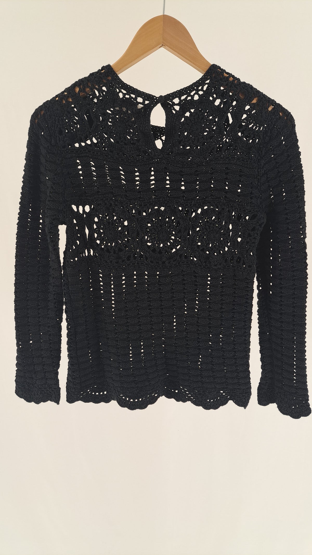 ISABEL MARANT ÉTOILE • SWEATER • SORT HÆKLET • STR. L
