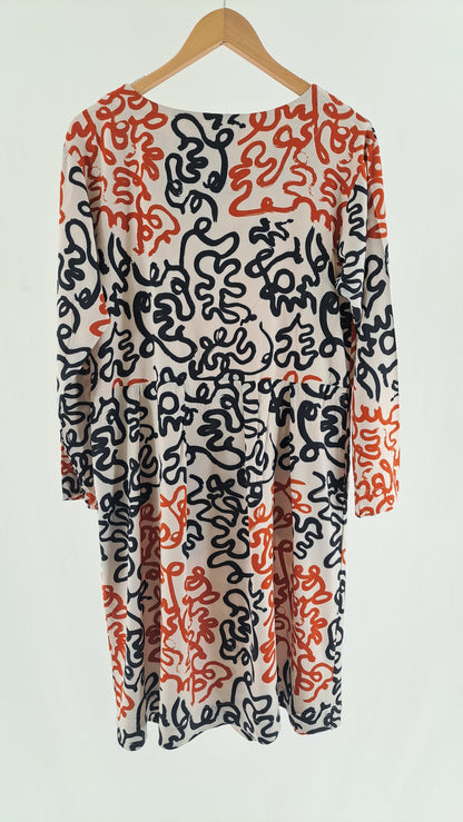 BITTE KAI RAND • KJOLE • BEIGE KOBBER/SORT PRINT • STR. S