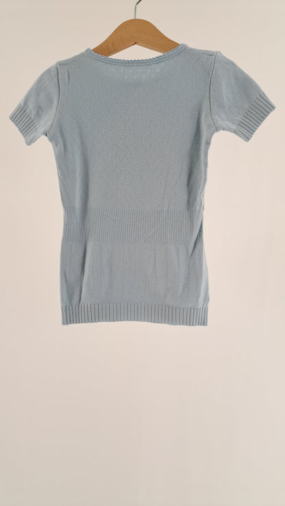 Noa Noa Miniature børne t-shirt i lyseblå ribkvalitet set bagfra