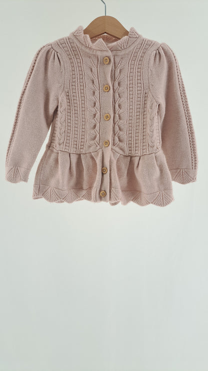 FLIINK • CARDIGAN • POWDER PINK KNIT • SIZE 92