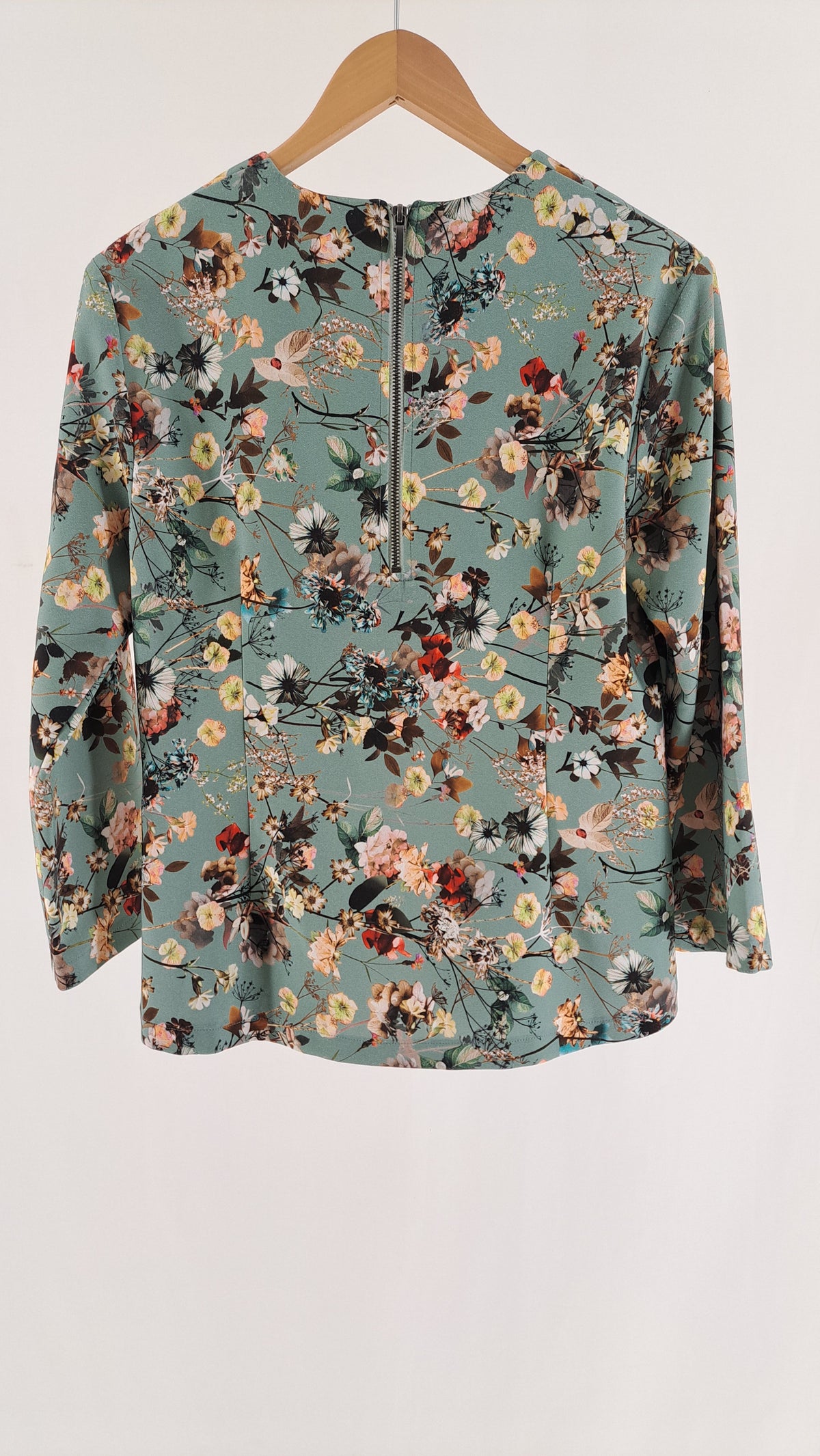 Gustav | Bluse | Mintgrøn/Blomst | Str. 40