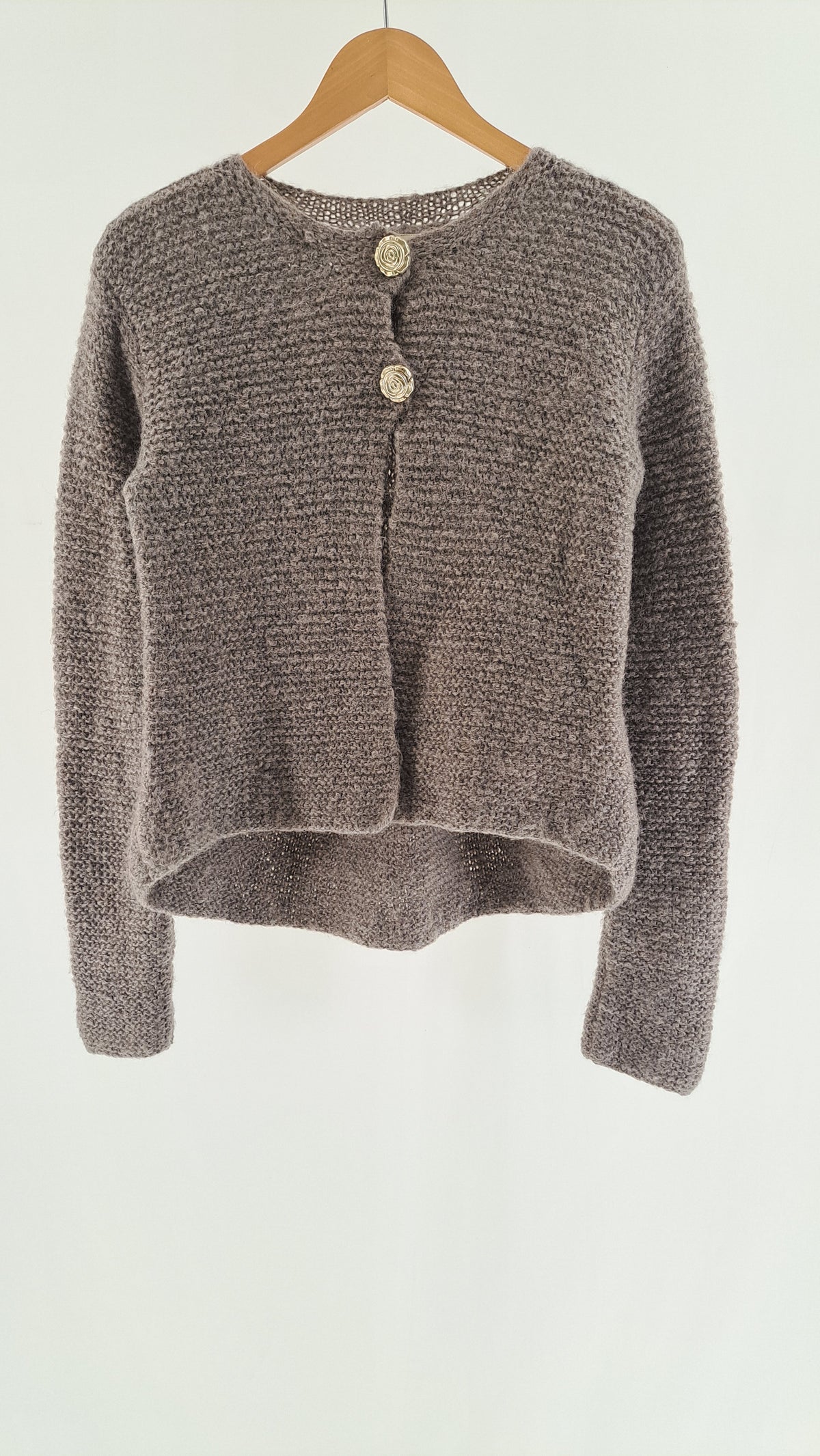 RABENS SALONER • CARDIGAN • GRÅBRUN MELANGE • STR. S