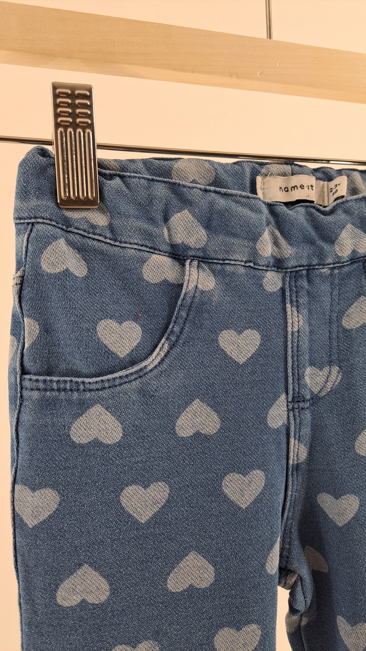 NAME IT • LEGGINGS • DENIM HJERTEPRINT • STR. 98