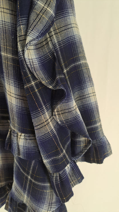 MUNTHE • BLOUSE • NAVY/WHITE CHECK • SIZE M