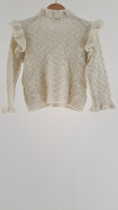 NAME IT • SWEATER • OFF-WHITE FLUFFY RUFFLES • SIZE 92