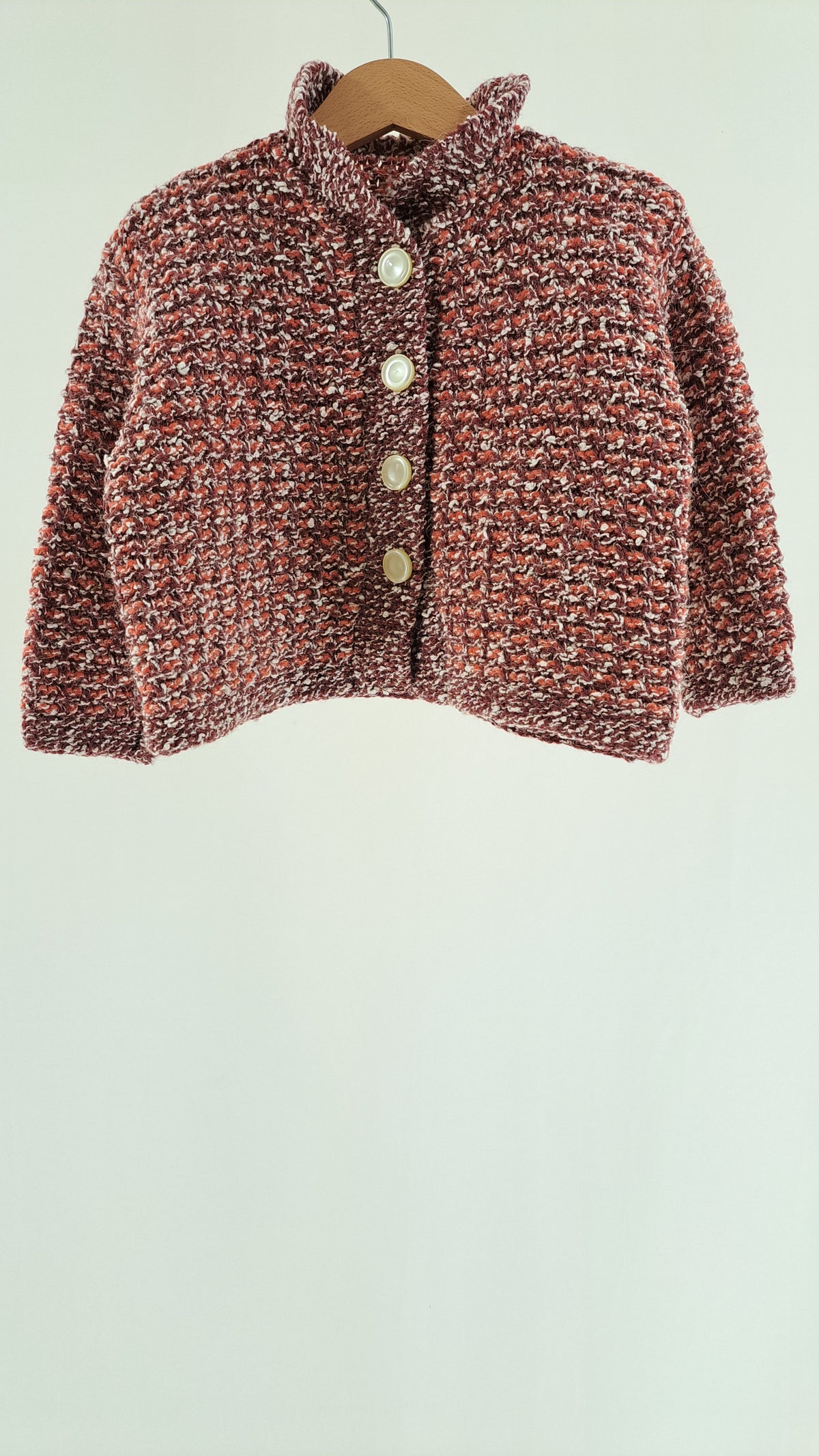HJEMMESTRIK • CARDIGAN • ROSA BOUCLÉ • STR. 86/92