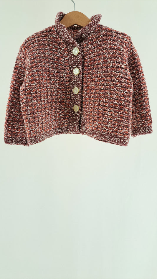 HJEMMESTRIK • CARDIGAN • ROSA BOUCLÉ • STR. 86/92