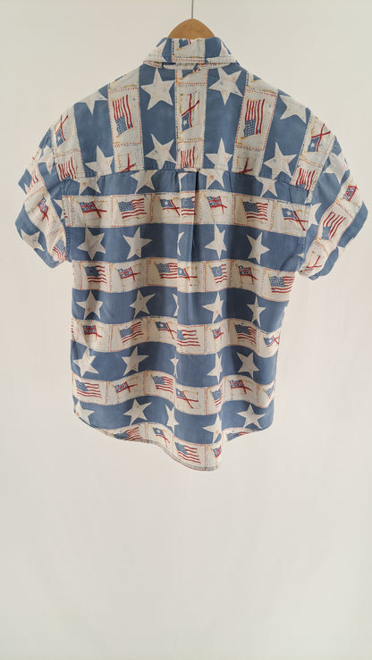 CHAPS RALPH LAUREN • SHIRT • BLUE/WHITE STARS • SIZE M