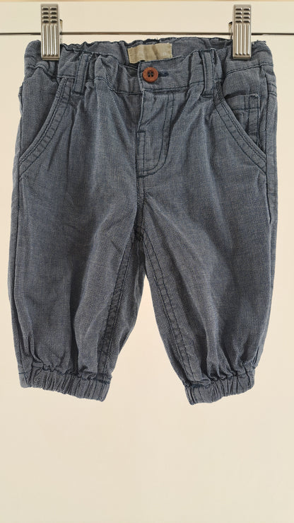 NAME IT • TROUSERS • NAVY CHAMBRAY • SIZE 68