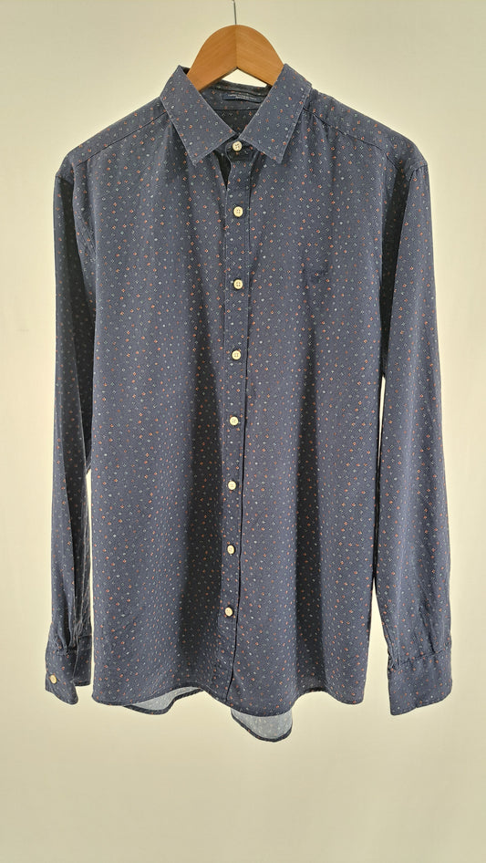 GANT • SHIRT • NAVY BLUE FLORAL • SIZE L