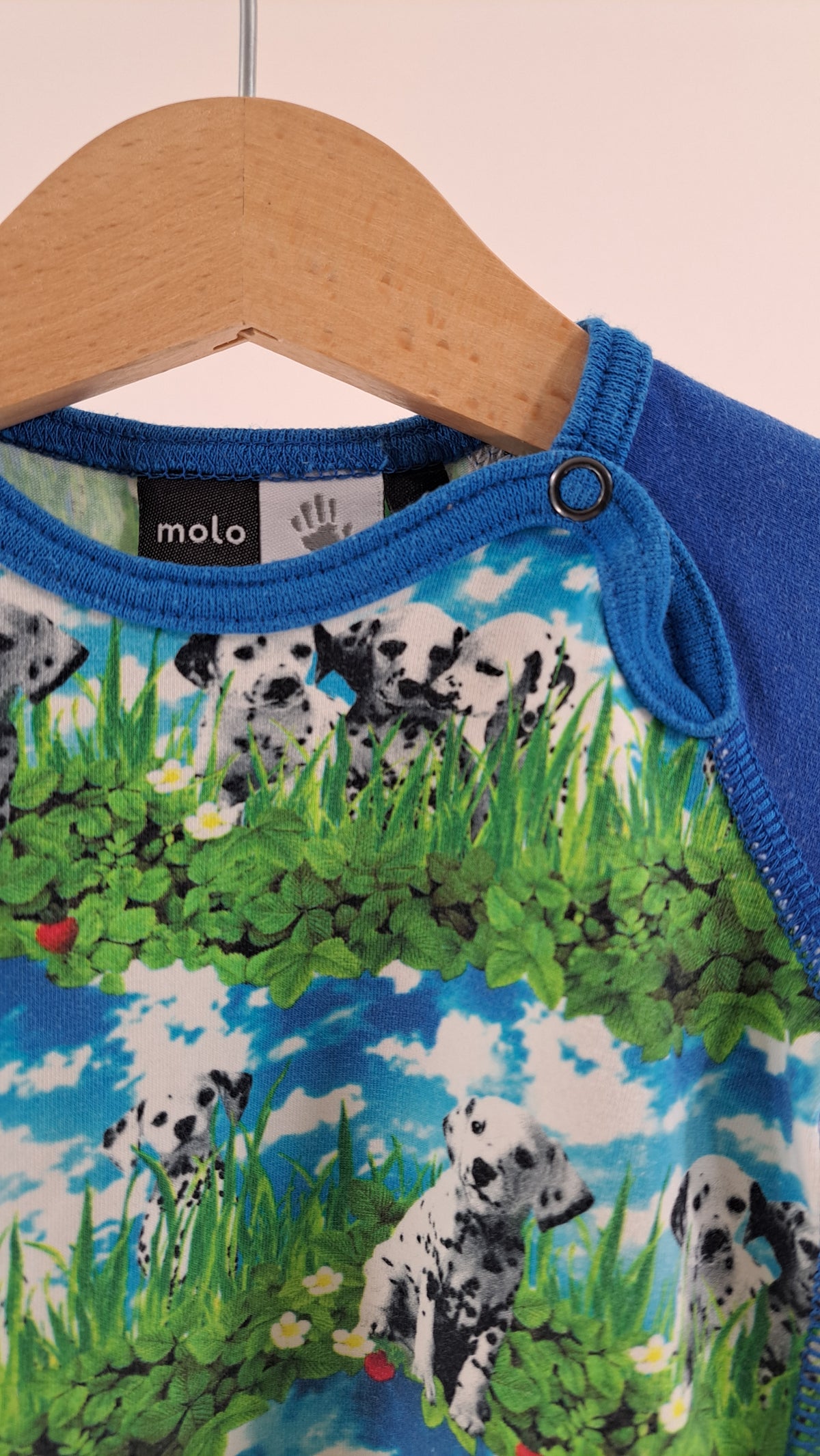 MOLO • BLOUSE • ROYAL BLUE DALMATIAN • SIZE 62