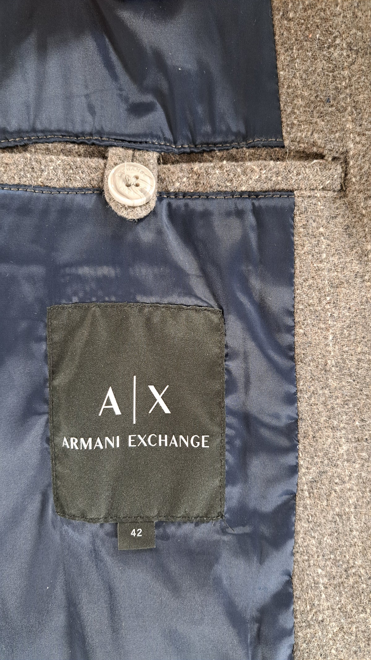 Armani Exchange mærke og mørkeblåt for indvendigt i blazer