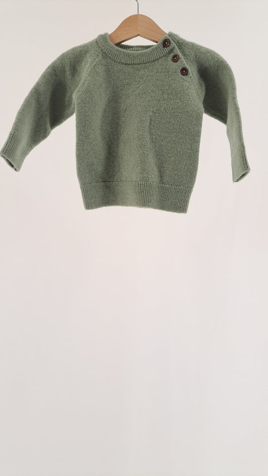 COPENHAGEN COLORS • SWEATER • STØVET SALVAGRØN • STR. 74/80