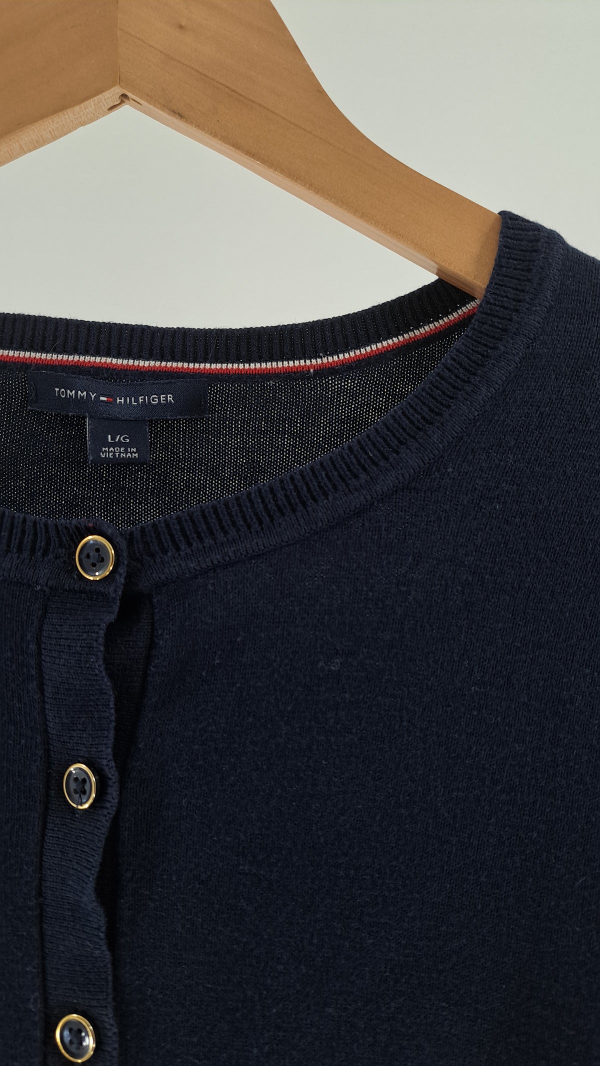 TOMMY HILFIGER • CARDIGAN • MARINBLÅ • STR. L