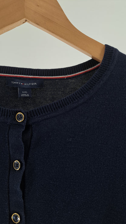 TOMMY HILFIGER • CARDIGAN • MARINBLÅ • STR. L