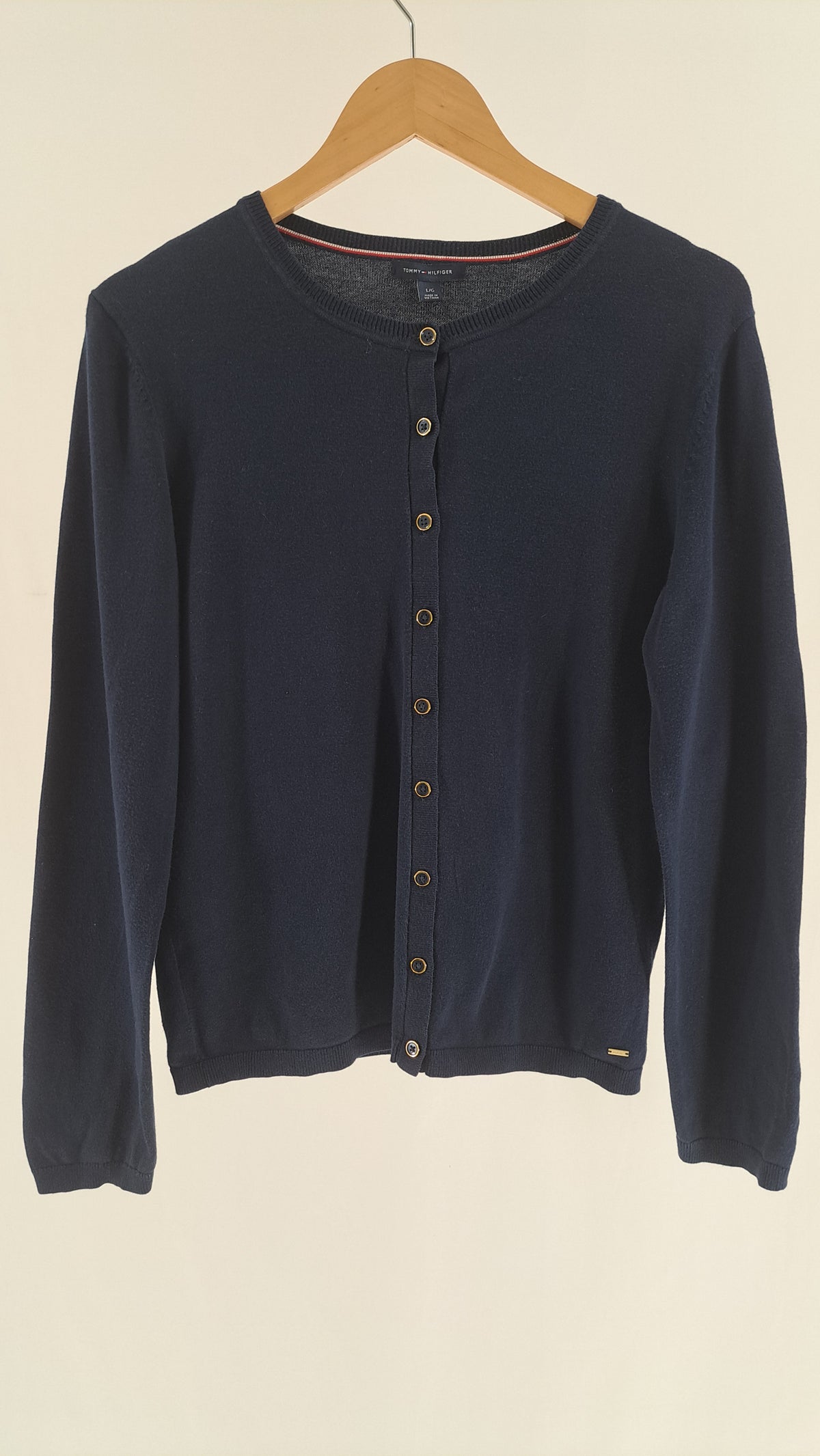TOMMY HILFIGER • CARDIGAN • MARINBLÅ • STR. L